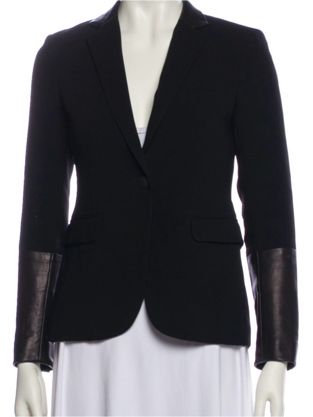 Rag & Bone Black Blazer with Leather Elbow Panels Size: XS Vey Good Condition